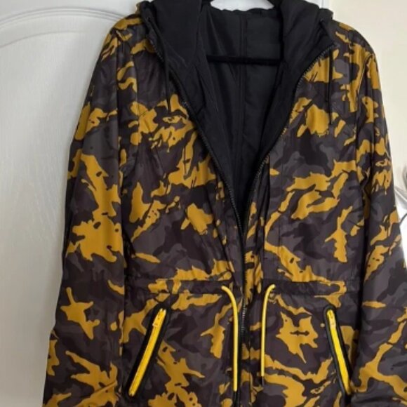 Coach MENS Reversible Black YELLOW CAMO Utility Jacket-M-RARE! - Picture 1 of 8